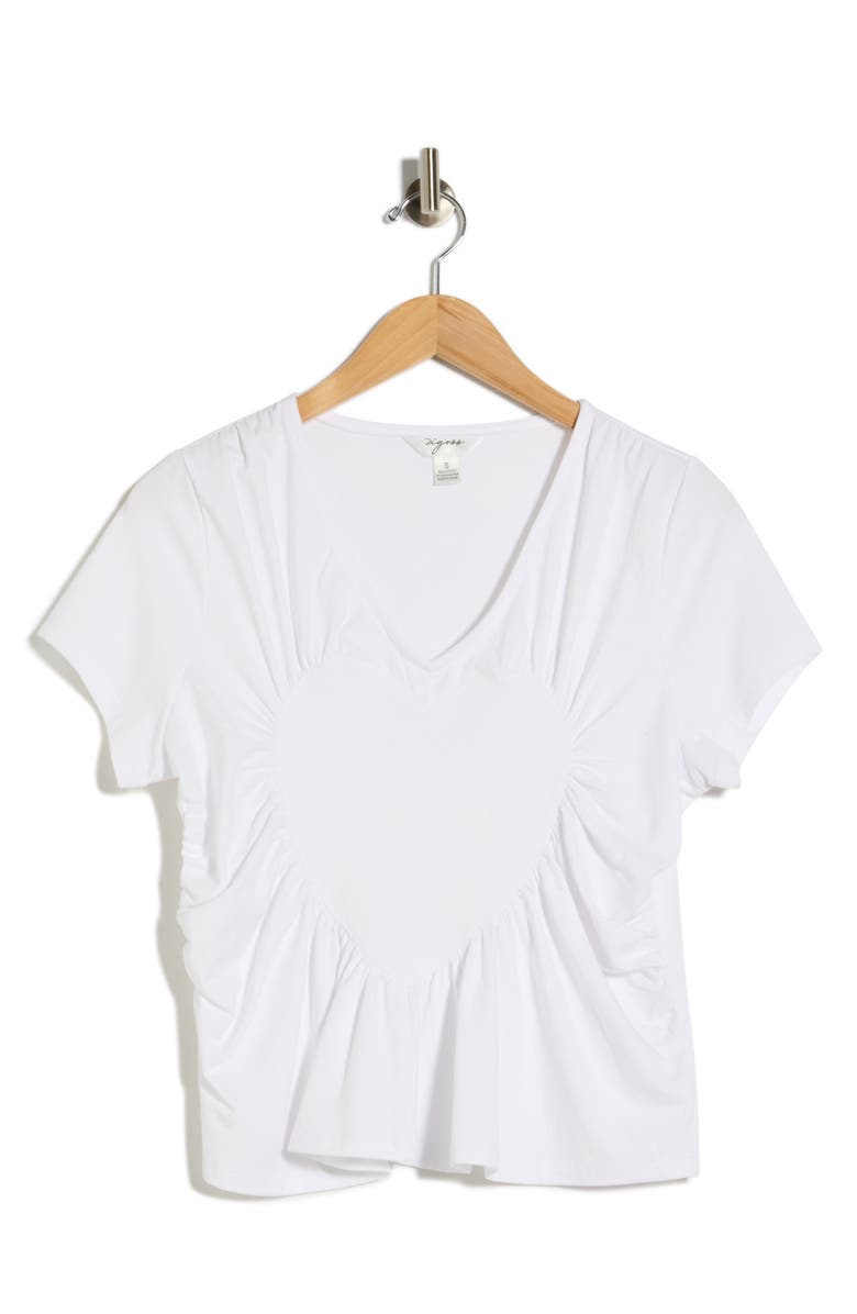 Vigoss Ruched Heart Top, Alternate, color, White