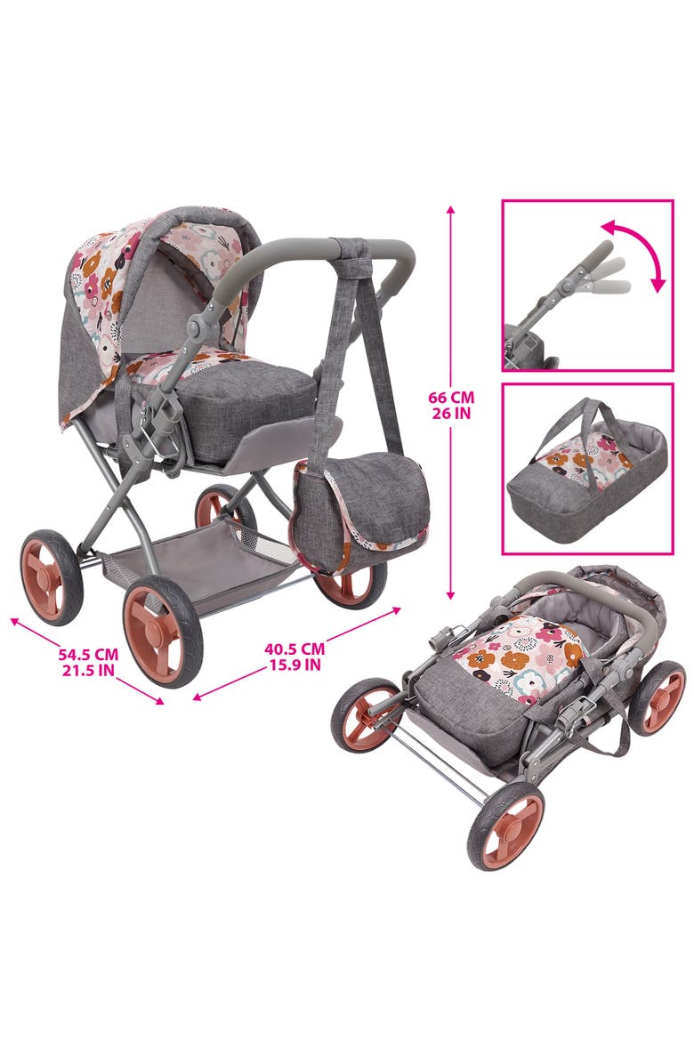 509 Crew Melange Flora Kelly Deluxe Doll Pram, Alternate, color, Multicolored
