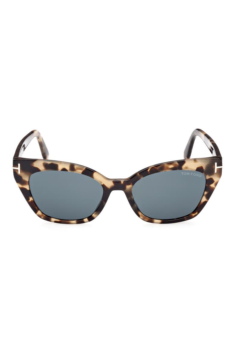 Juliette 52mm Cat Eye Sunglasses, Main, color, COLOURED HAVANA / BLUE