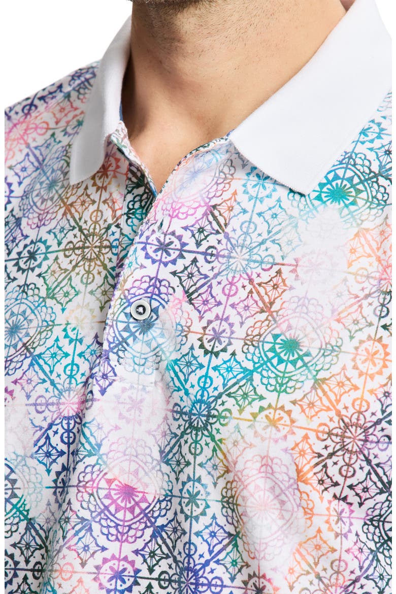 Gower Cotton Knit Polo, Alternate, color, MULTI WHITE