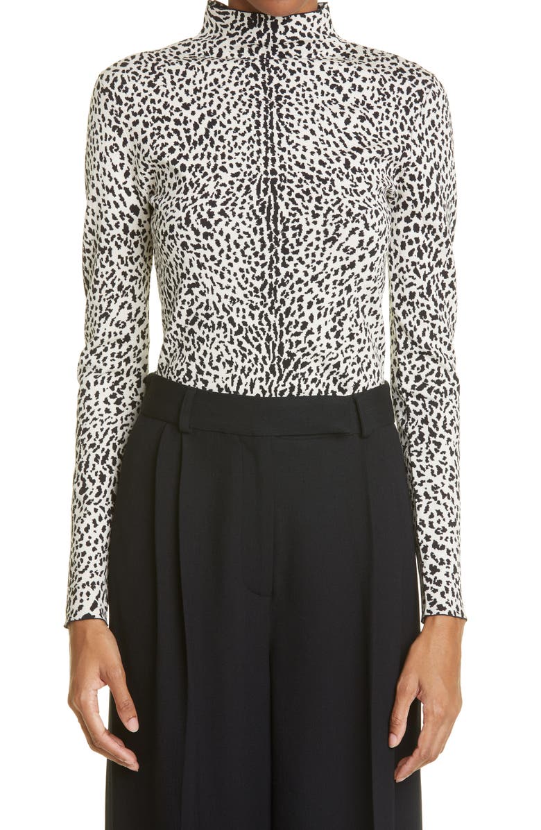 Proenza Schouler Cheetah Jacquard Turtleneck, Main, color, 