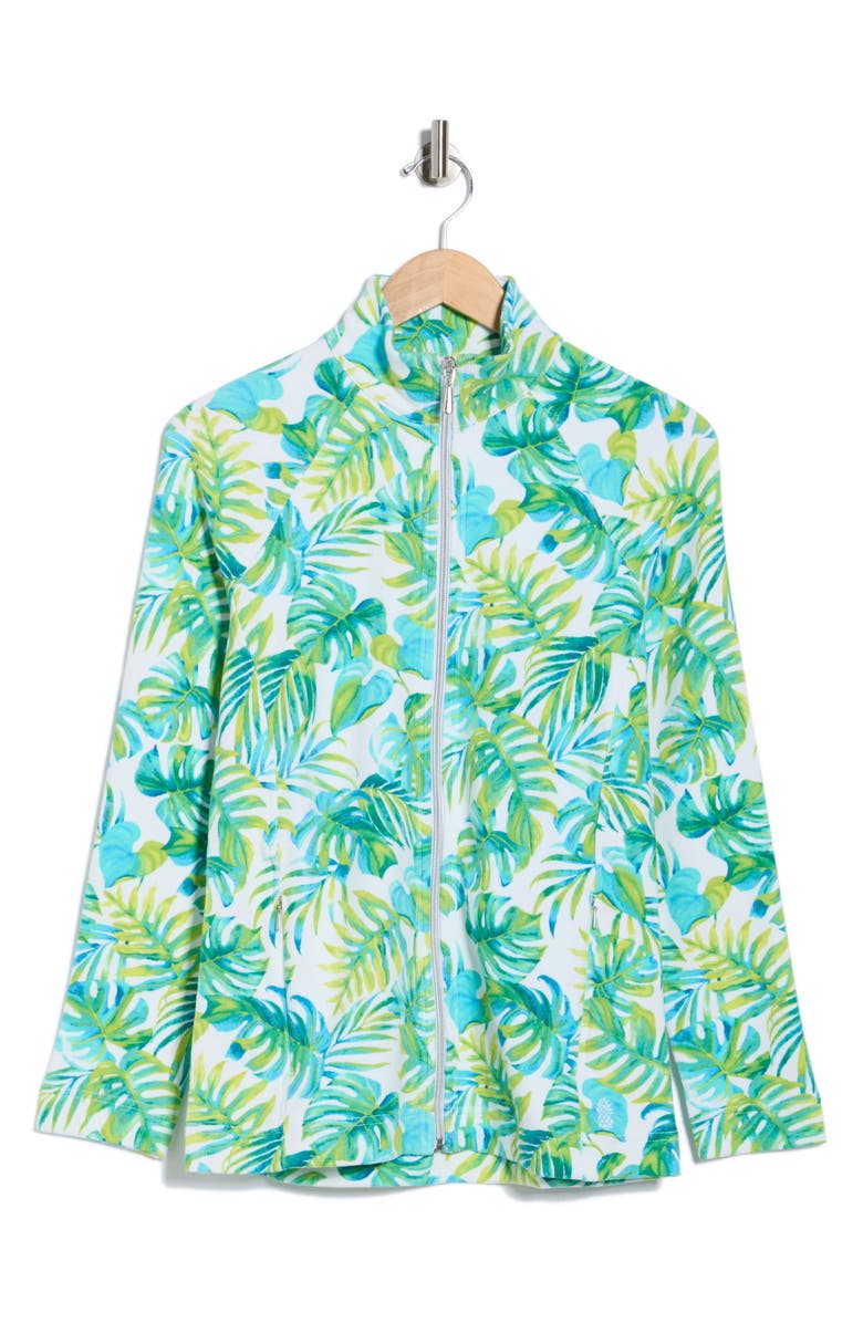 Tommy Bahama Aruba La Playa Palms Full-Zip Sweatshirt, Alternate, color, White