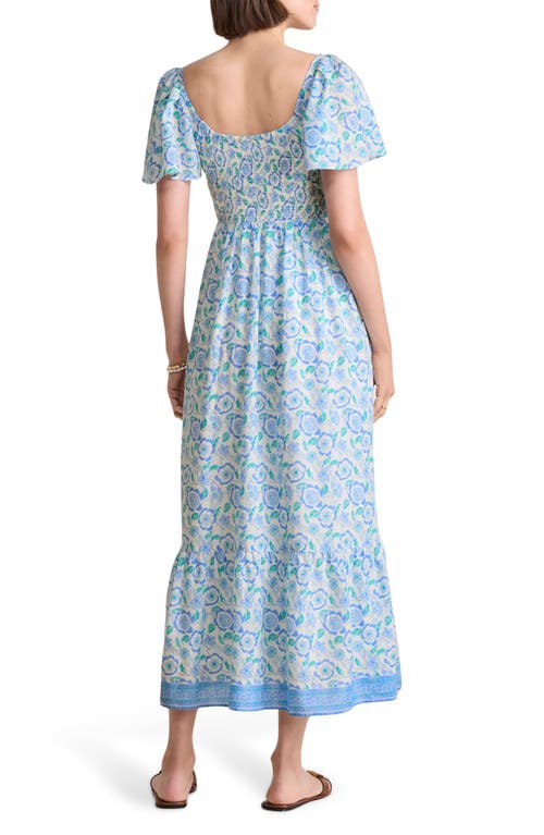 Vineyard Vines Floral Smocked Flutter Sleeve Maxi Dress In Print Marsh