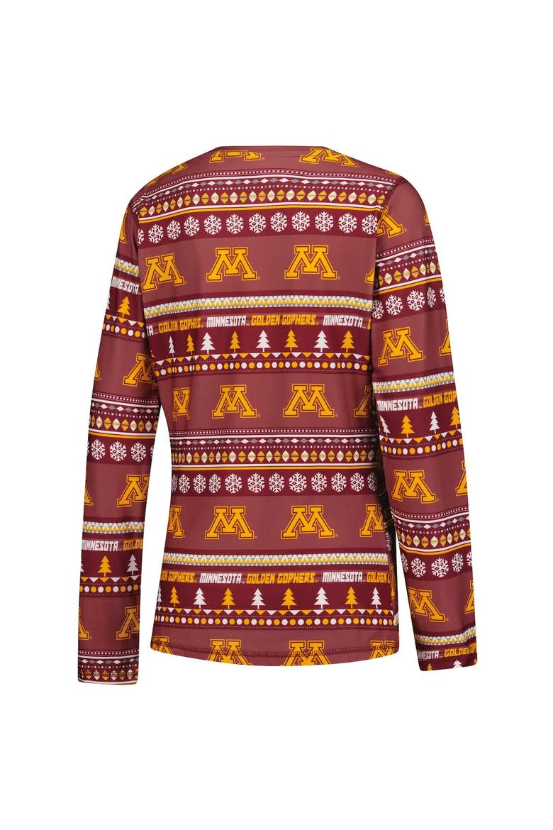 Women's Concepts Sport Maroon Minnesota Golden Gophers Ugly Sweater Holiday Long Sleeve Top & Pants Sleep Set, Alternate, color, Maroon
