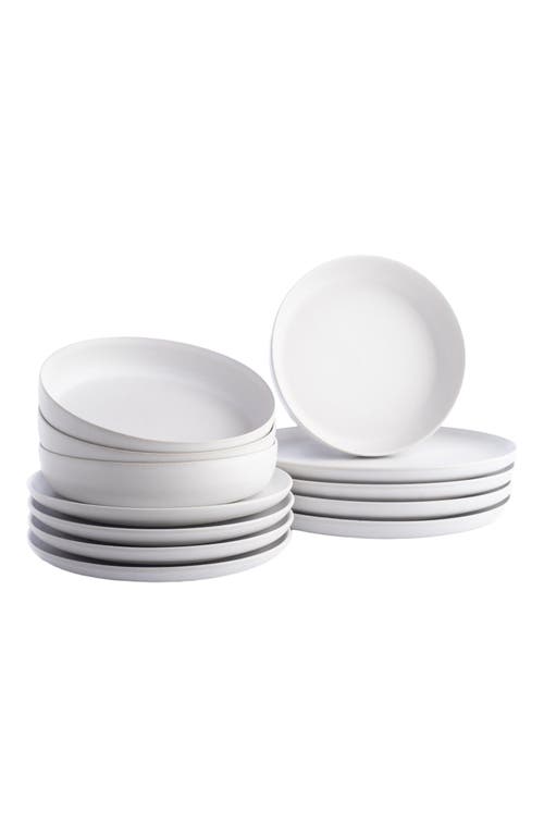 Stone Lain Porto By  Macchio Stoneware 12-piece Dinnerware Set In White