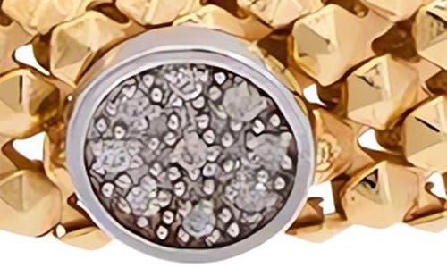 Meshmerise 18k Over Silver 0.15 Ct. Tw. Diamond Bracelet In Yellow Gold