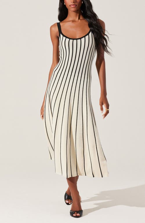 Astr Irecia Stripe Sweater Midi Dress In Striped In Multi