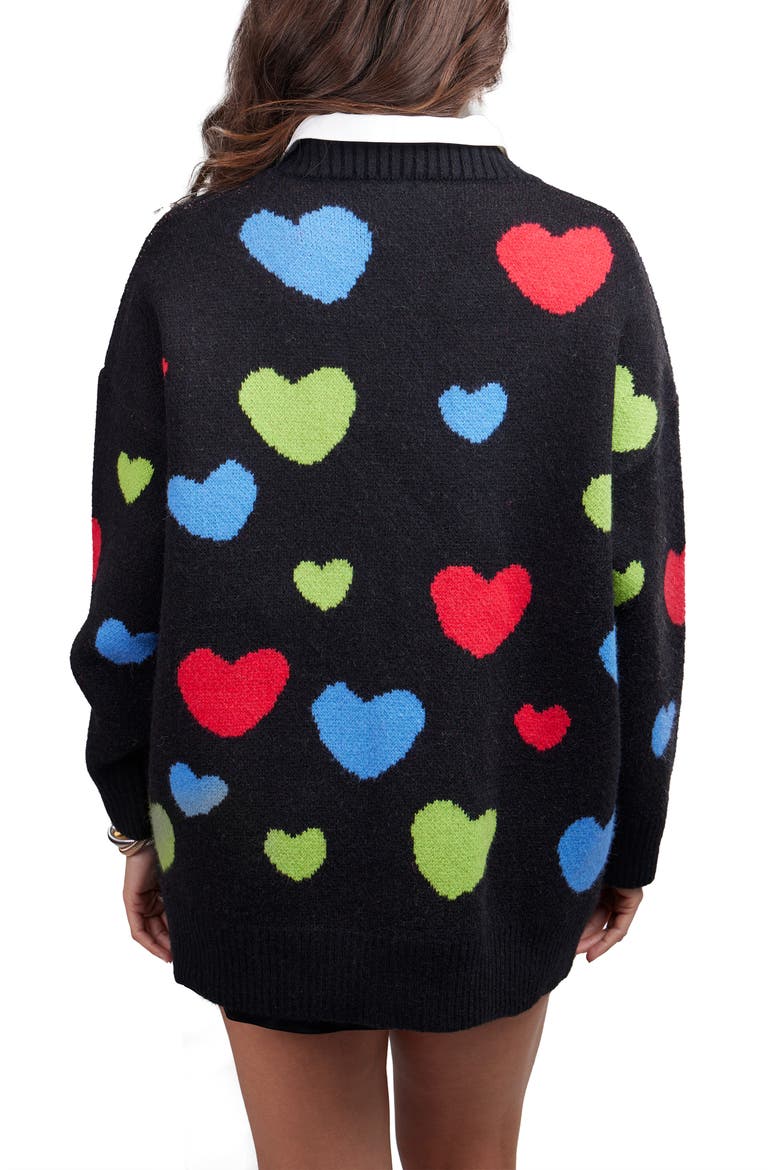Heart Motif Cardigan, Alternate, color, LIGHT/PASTEL BLUE