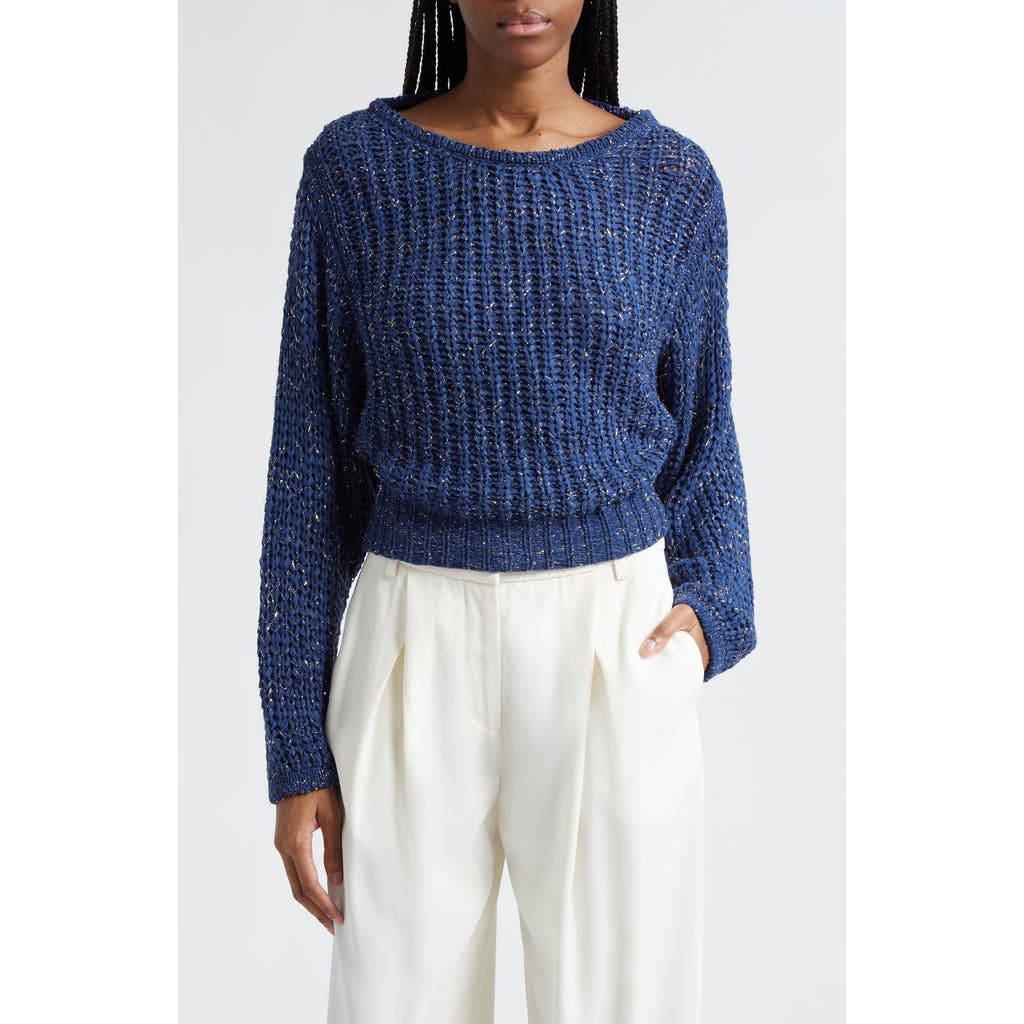 JAMES PERSE RAMY BROOK CLEA METALLIC BOAT NECK SWEATER