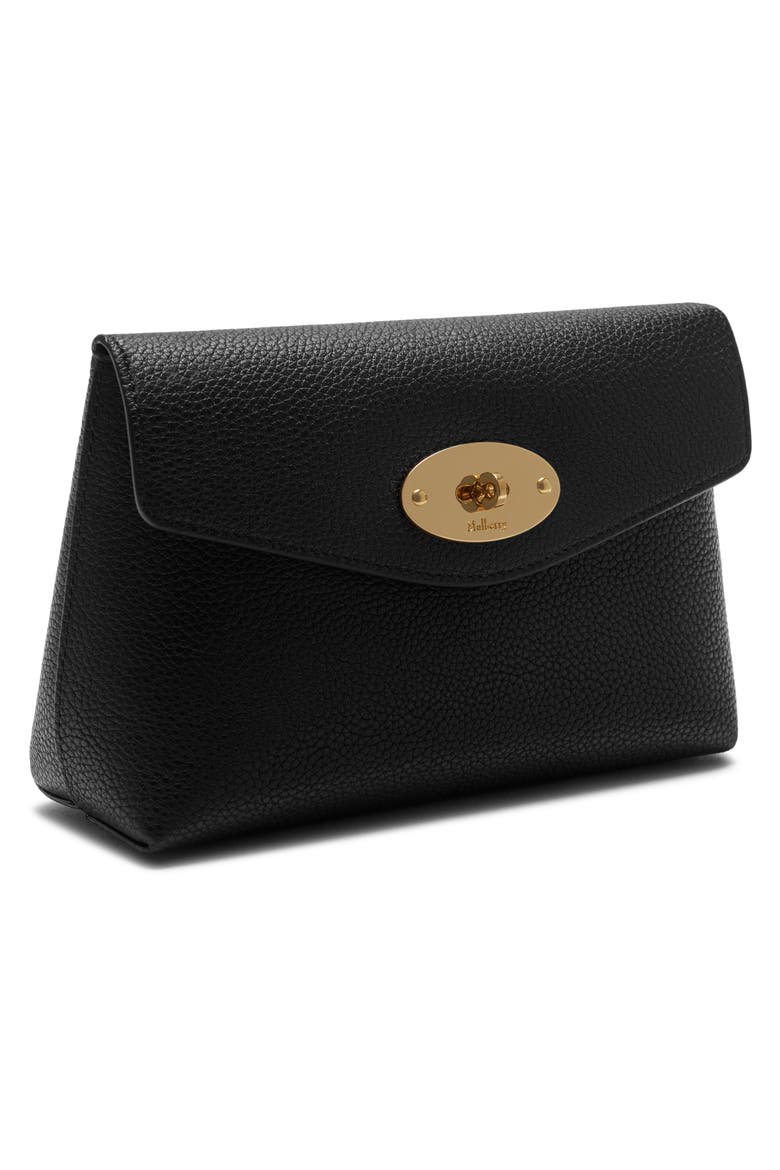Darley Leather Cosmetics Pouch, Alternate, color, BLACK