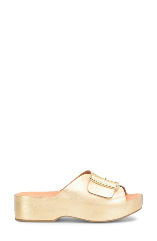 Kork-ease ® York Platform Slide Sandal In Gold Metallic