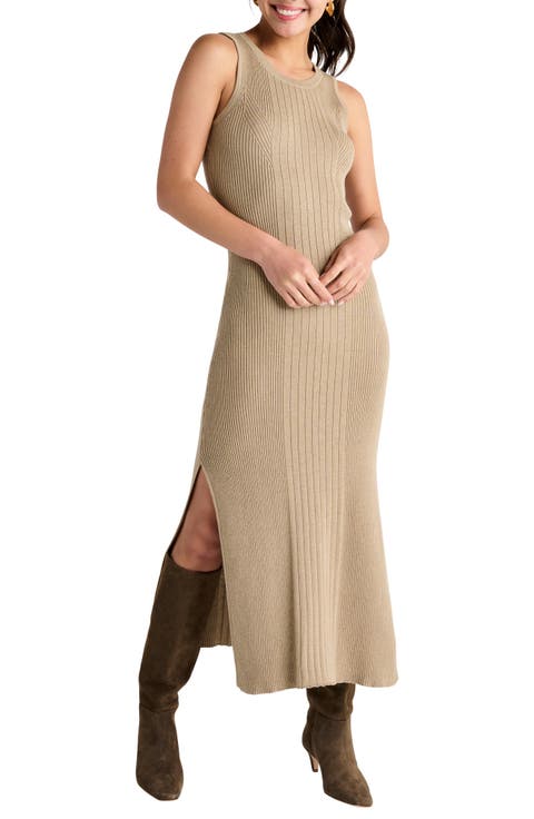 Trina Sleeveless Rib Midi Sweater Dress