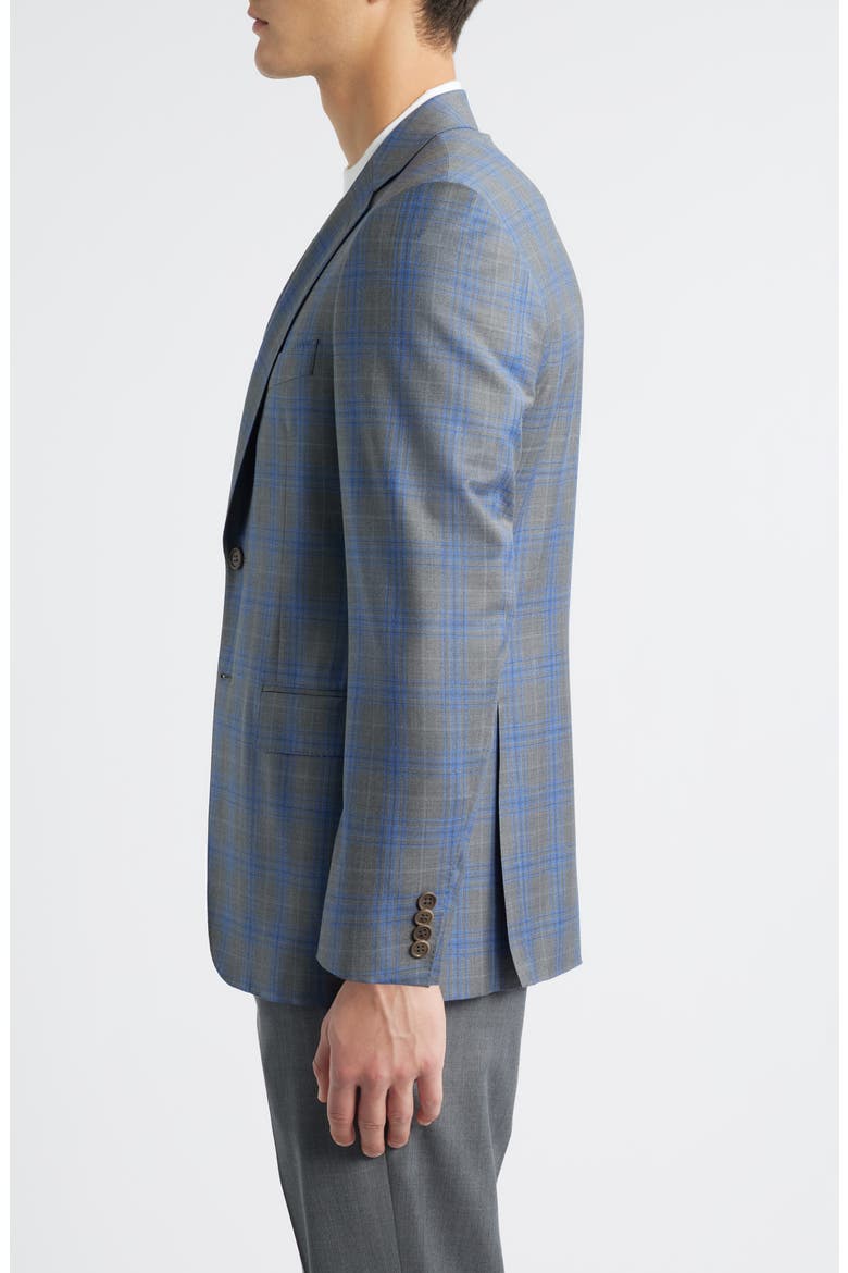Siena Regular Fit Grey Shadow Check Wool Sport Coat, Alternate, color, GREY