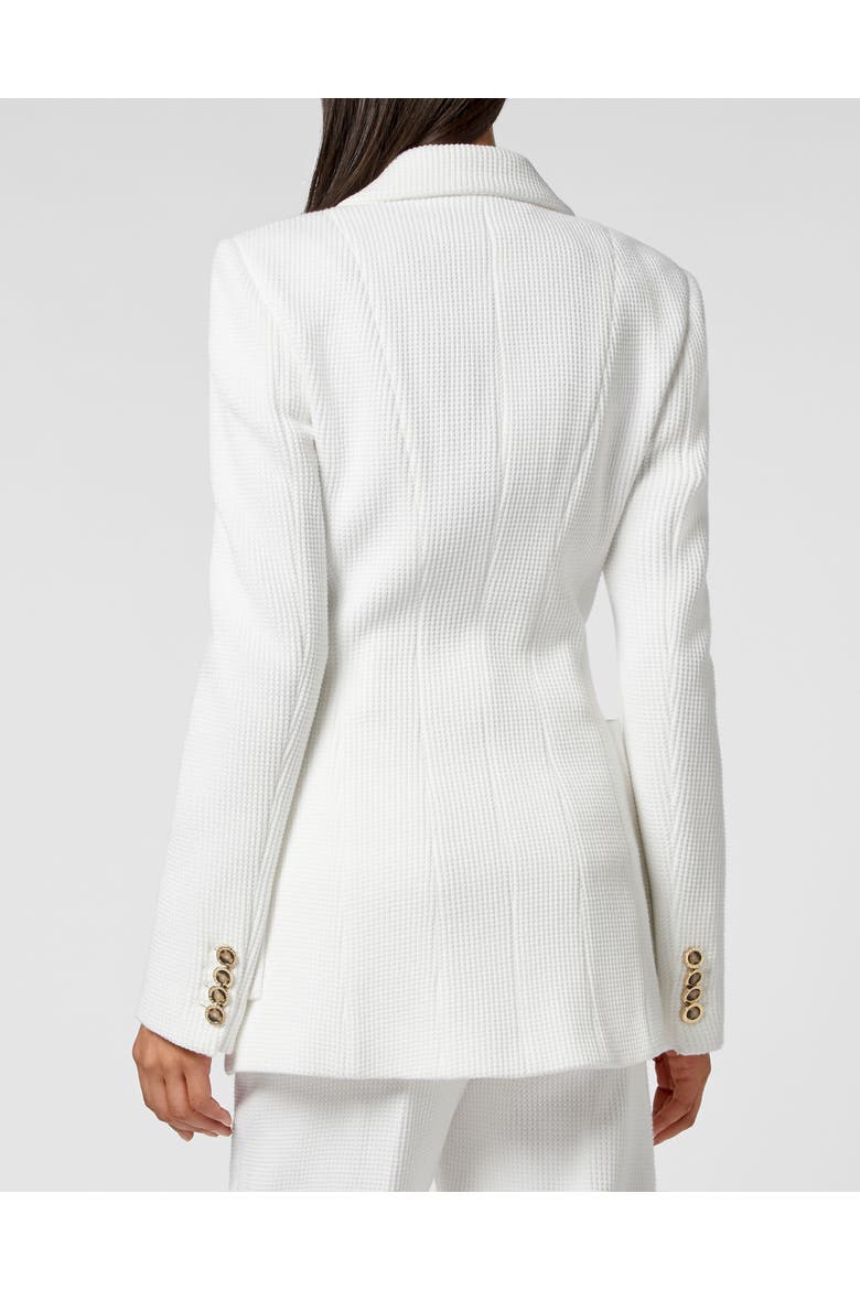 Blazer Fitted Texture Women, Alternate, color, Cream