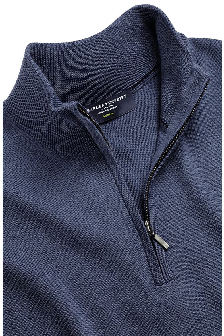 Pure Merino Zip Neck Sweater, Alternate, color, STEEL BLUE