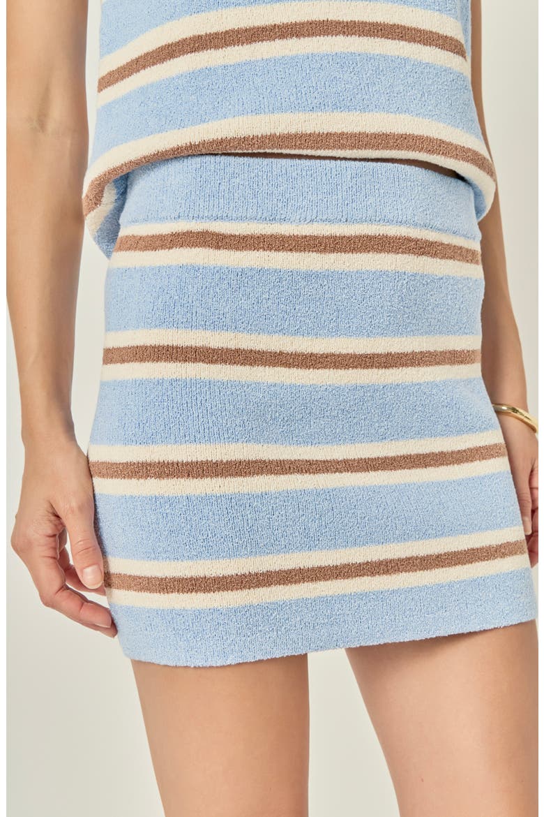 Stripe Sweater Miniskirt, Alternate, color, POWDER BLUE/ BROWN