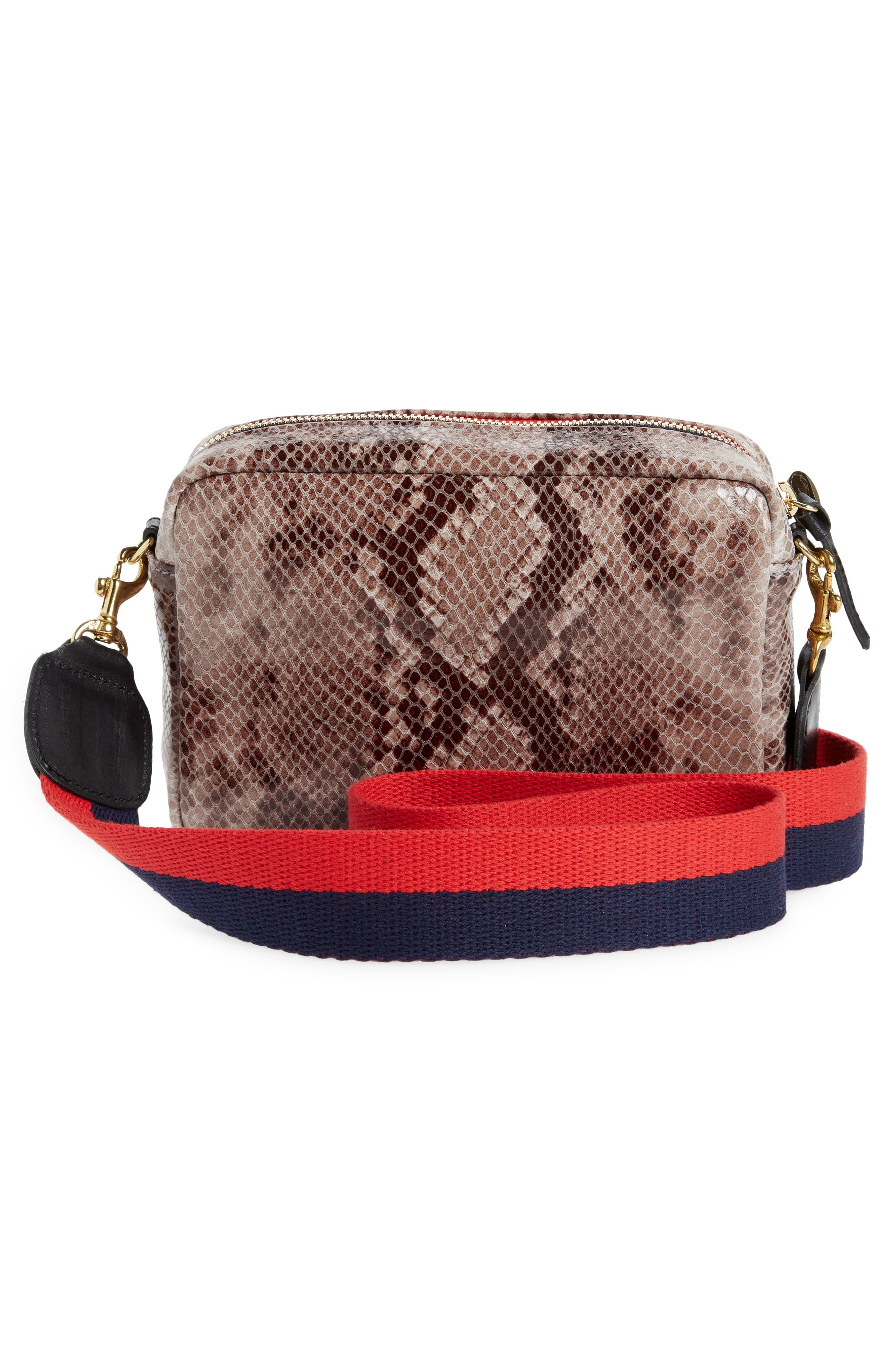 Midi Sac Croc Print Leather Crossbody Bag, Alternate, color, GREY