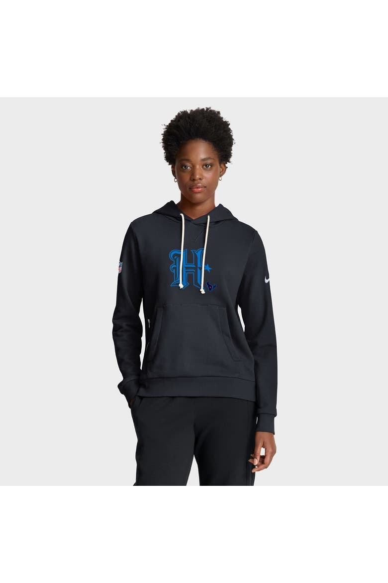 Women's Nike Navy Houston Texans Throwback Sideline Standard Issue Dri-FIT Hoodie, Main, color, Navy