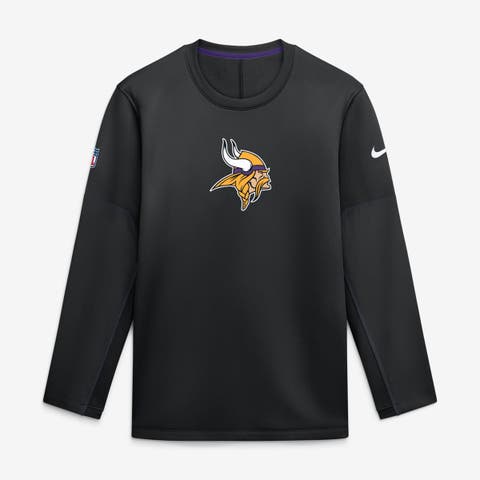 Men's Nike Black Minnesota Vikings Sideline Coaches Team Present Midweight Therma-FIT Sweatshirt