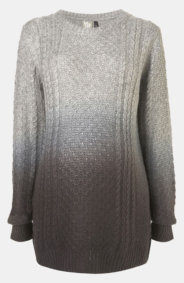 Topshop Dip Dye Cable Knit Maternity Sweater, Main, color, 