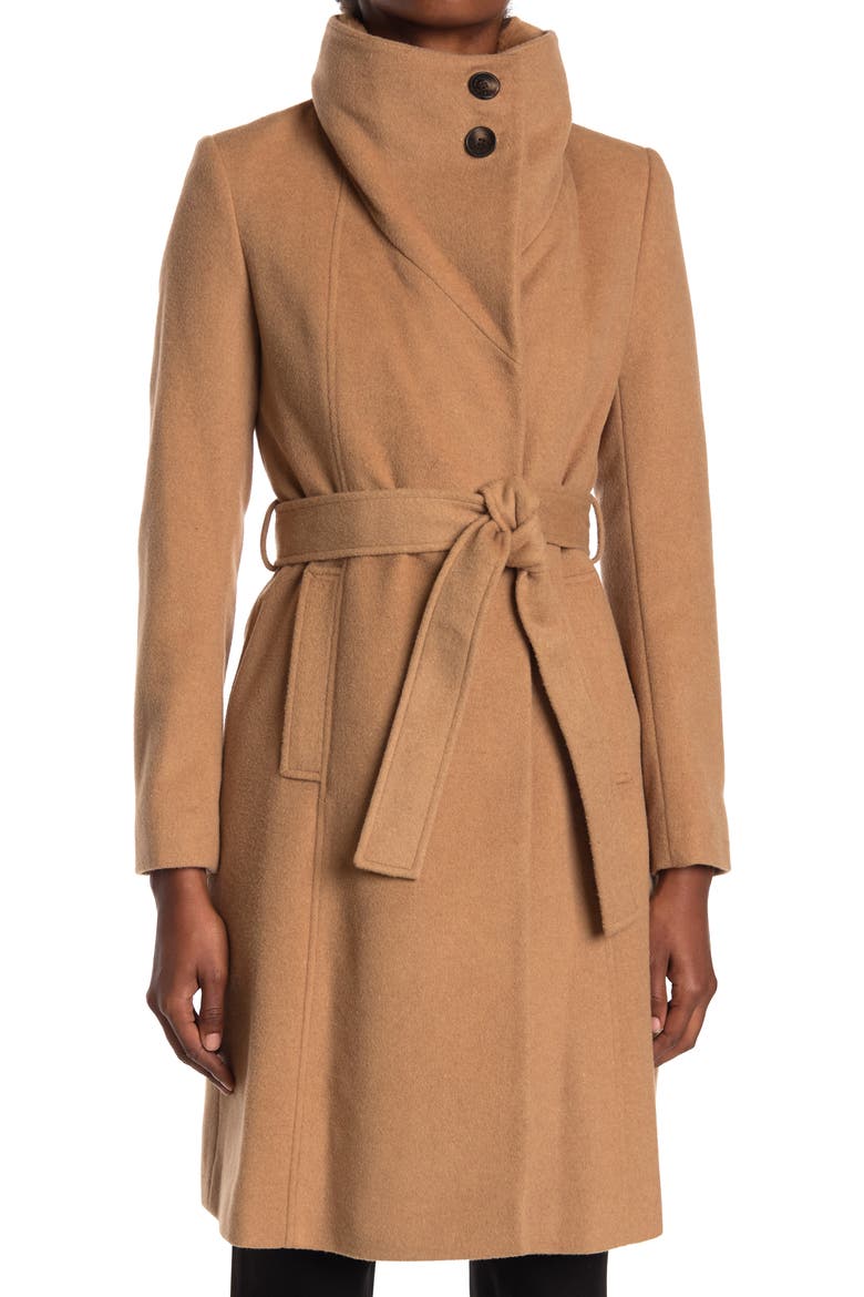 Faux Fur Belted Coat, Alternate, color, CAMEL