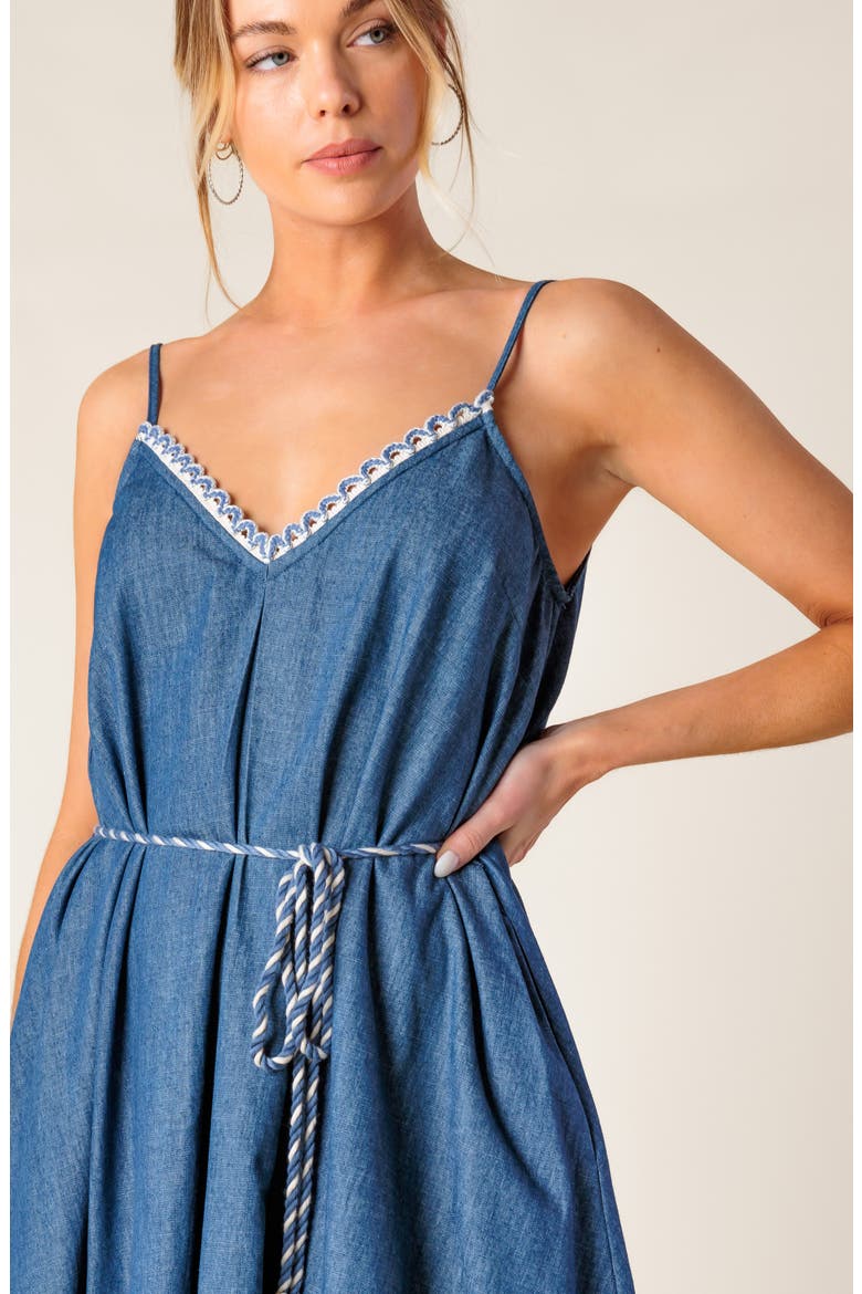 Denim Midi Sundress, Alternate, color, MEDIUM INDIGO