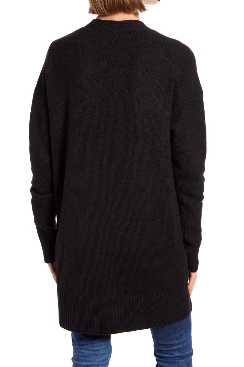 Longline Cardigan, Alternate, color, BLACK