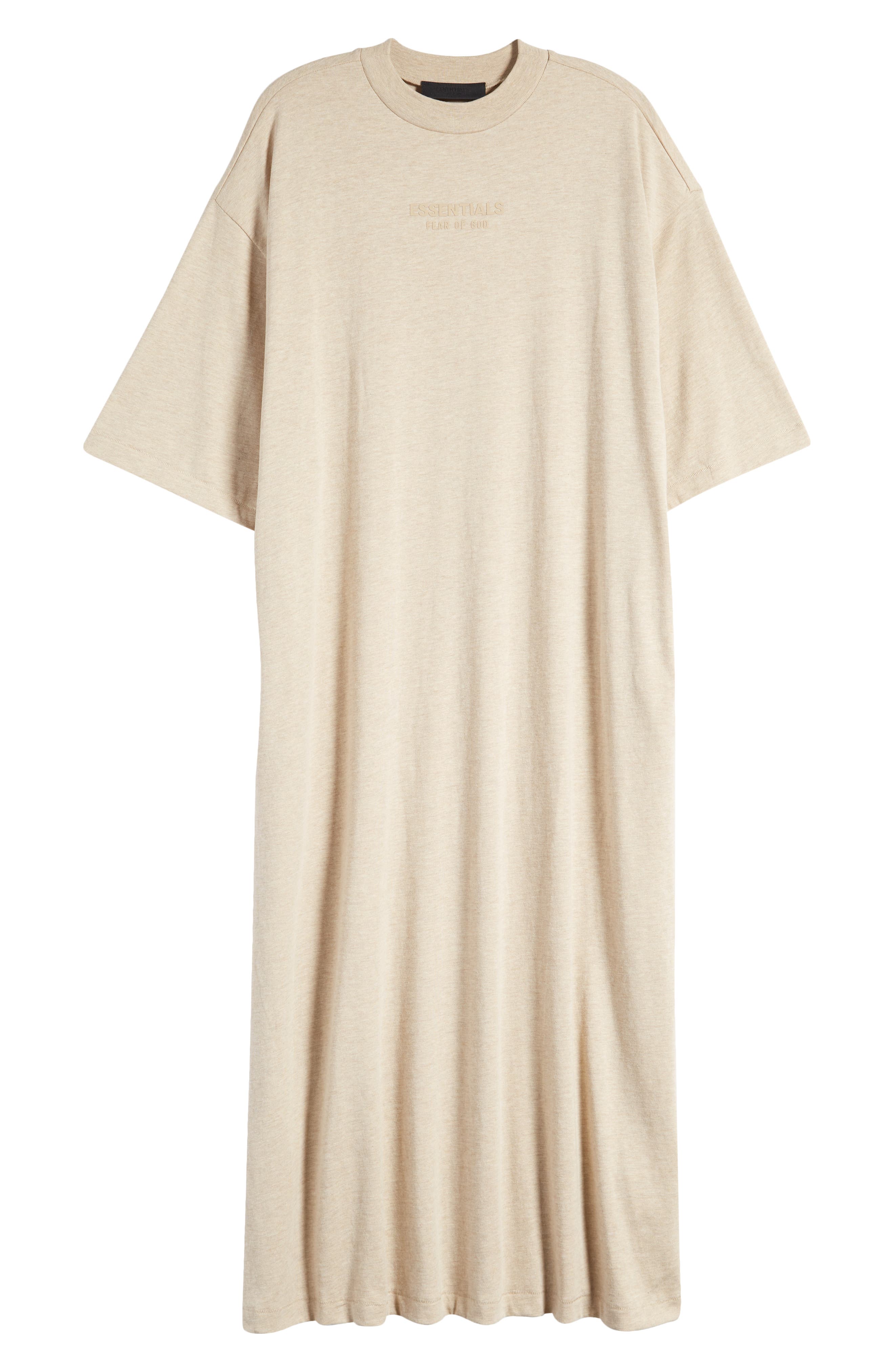 fear of god essentials t shirt dress Fear of God ESSENTIALS 90's Shirt Dress in Vintage Black