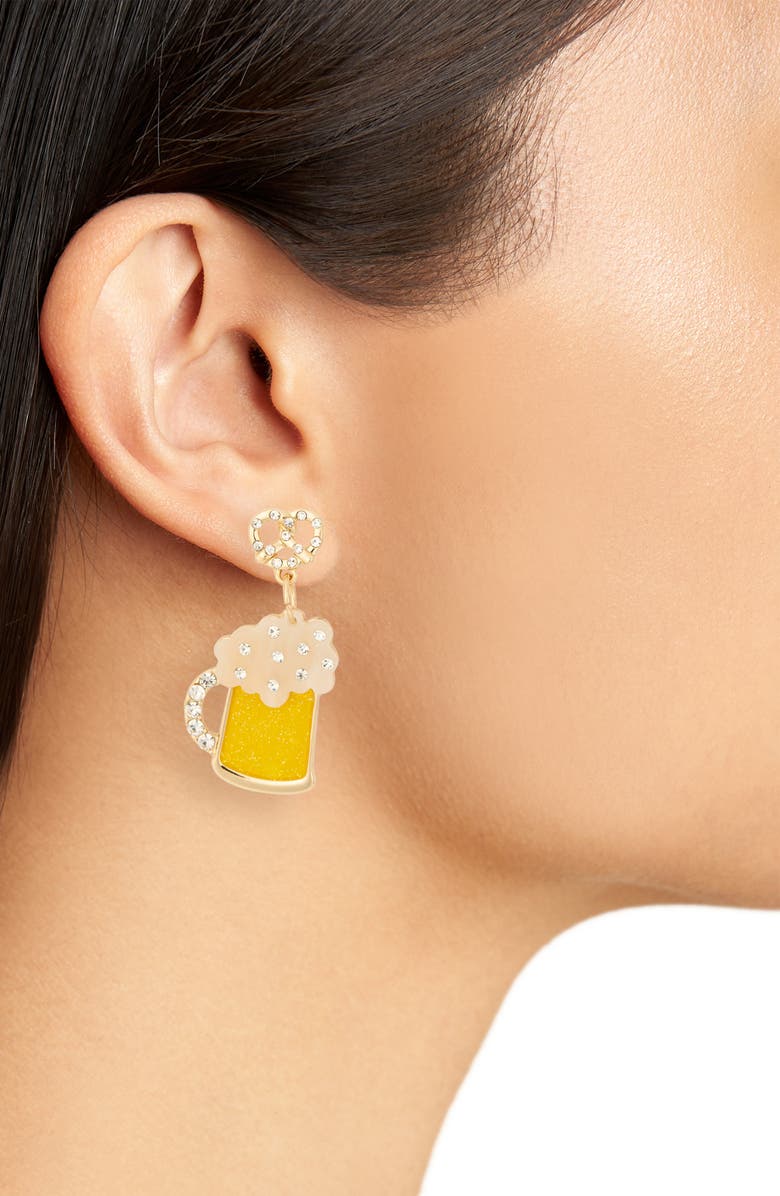 Leith Beer Mug Drop Earrings, Alternate, color, Yellow Multi- Gold