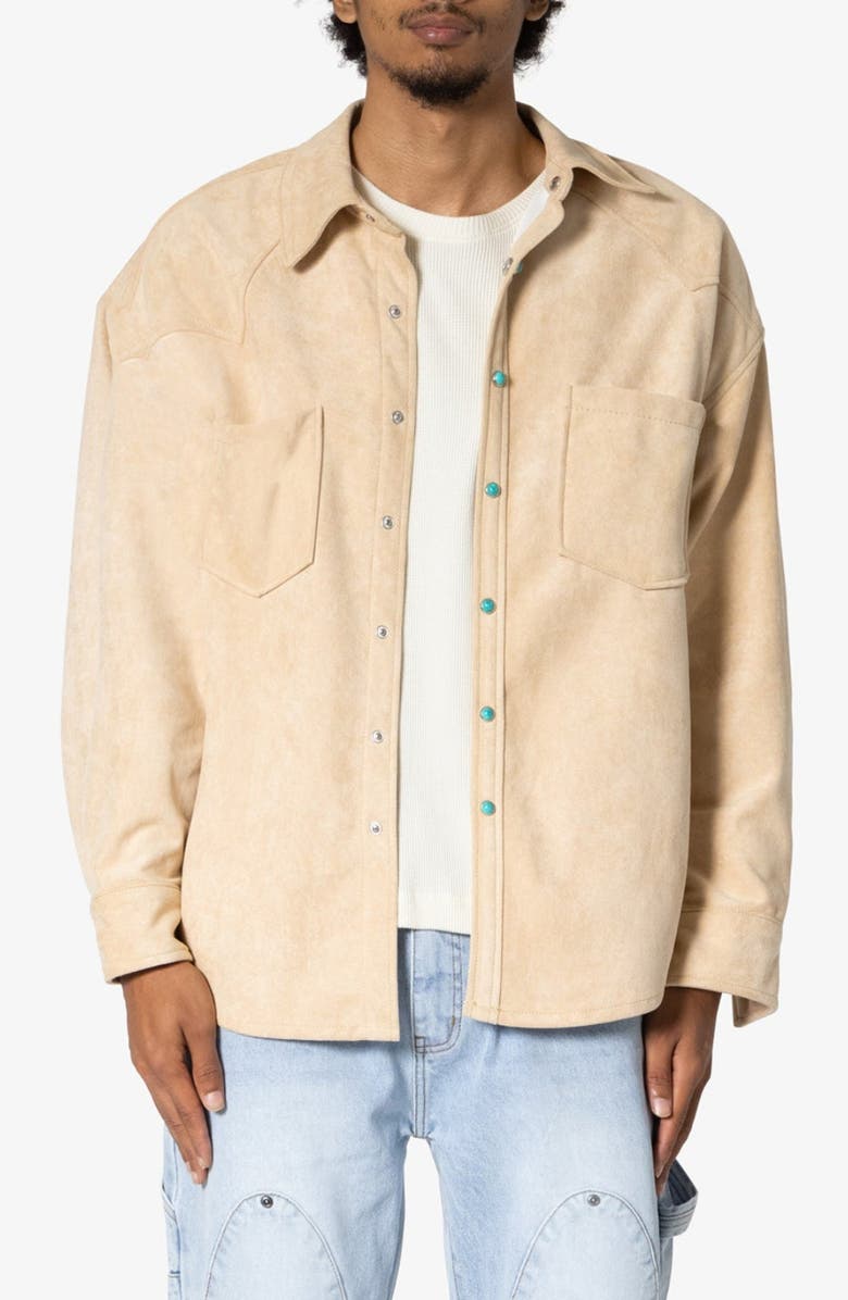 mnml Sand Faux Suede Shirt Jacket, Main, color, 