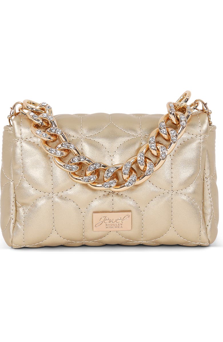 Jewel Badgley Mischka Tara Deco Quilted Mini - 2 Carry Options, Alternate, color, Gold
