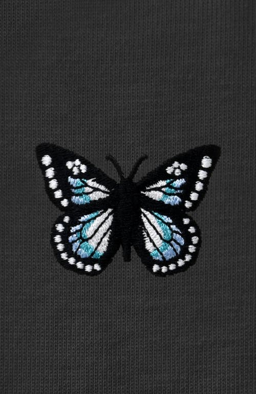 Dalix Butterfly Womens Relaxed Tee In Dark Gray