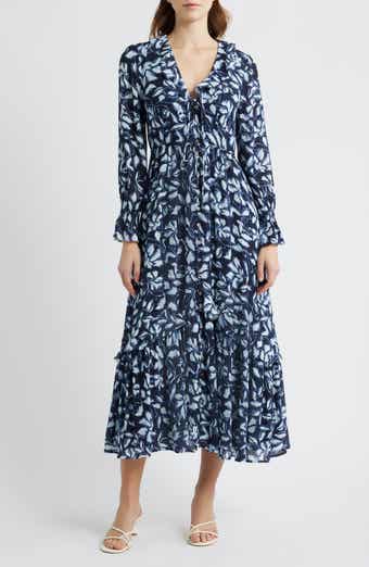Rois Floral Ruffle Long Sleeve Maxi Dress