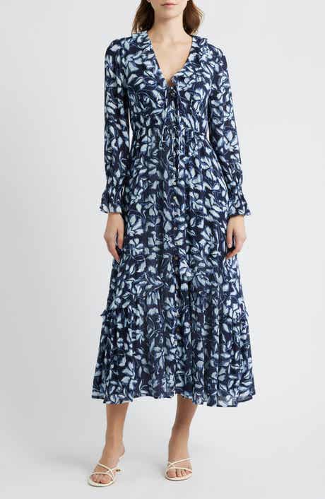 Rois Floral Ruffle Long Sleeve Maxi Dress