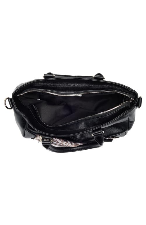 Madden Girl Faux Leather Bowler Top Handle Bag & Charm In Black