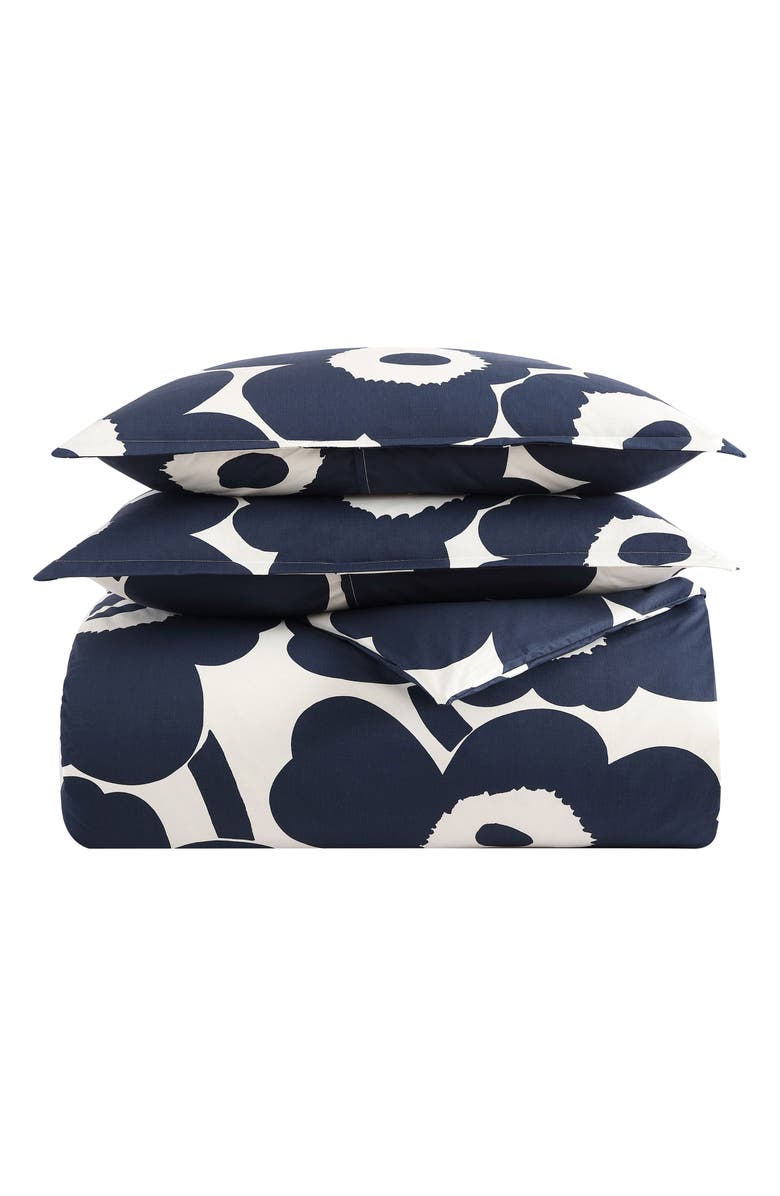 Marimekko Unikko Comforter & Sham Set, Main, color, Indigo Blue