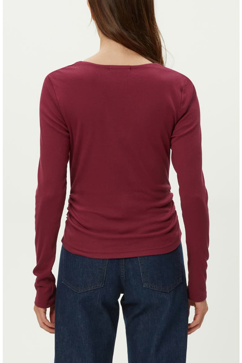 Sarah Long Sleeve Square Neck T-Shirt, Alternate, color, GARNET
