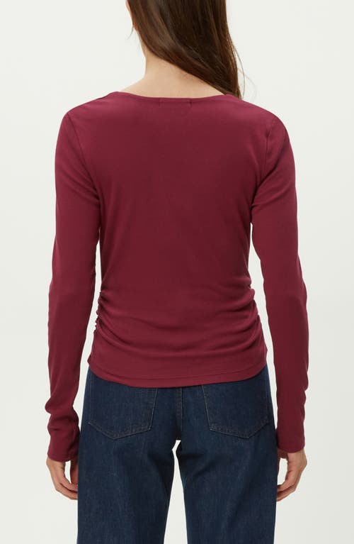 Michael Stars Sarah Long Sleeve Square Neck T-shirt In Red