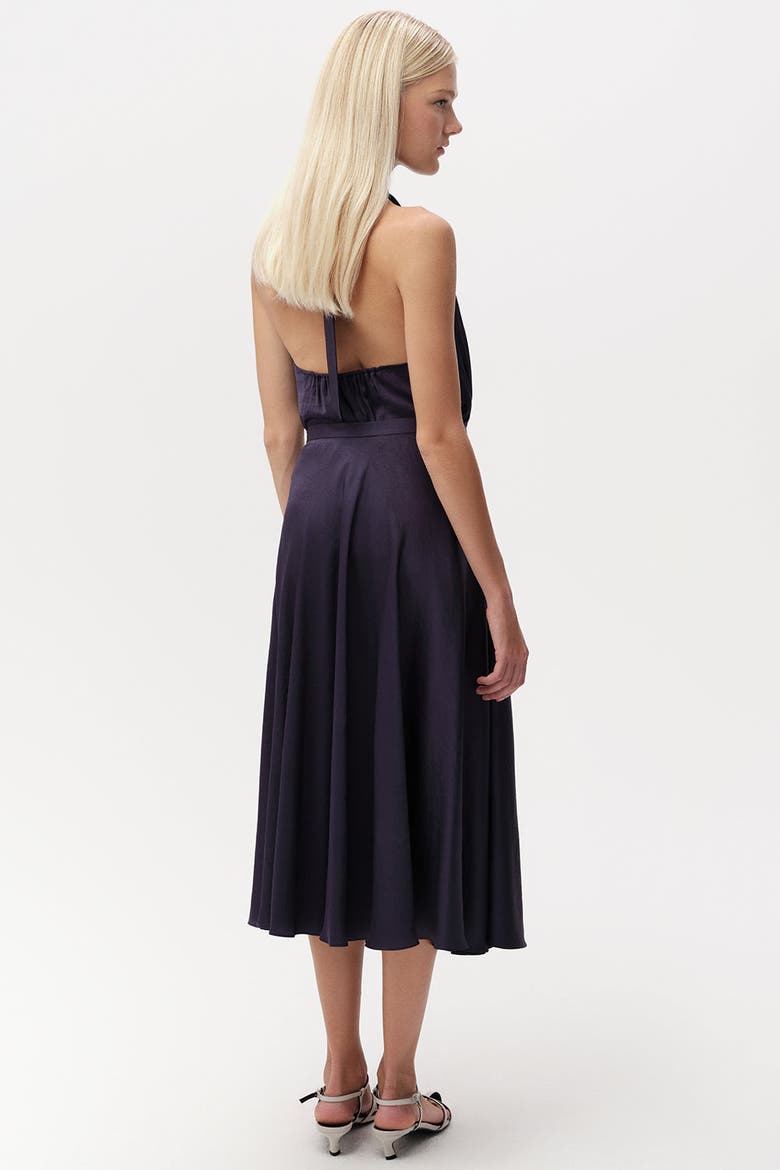 Calais Skater Midi Skirt With Zipper, Alternate, color, Navy