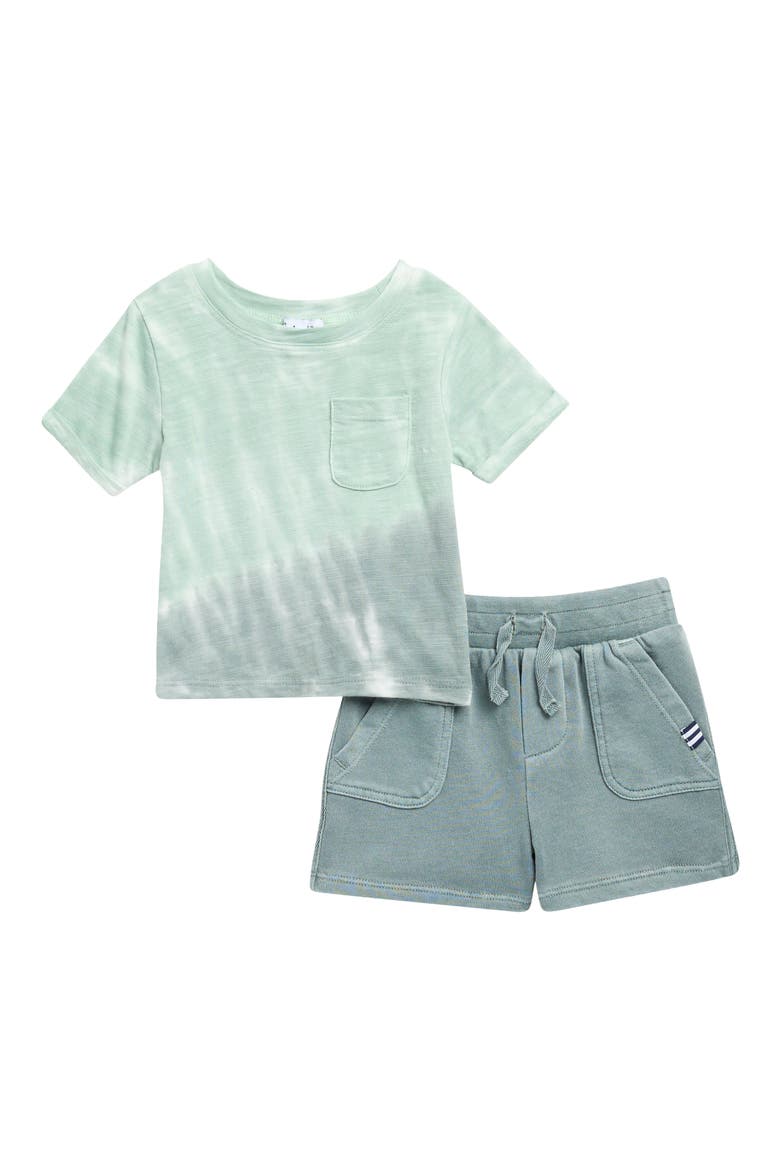 Seaweed Tie Dye Pocket T-Shirt & Shorts Set, Main, color, SEAWEED TIE DYE