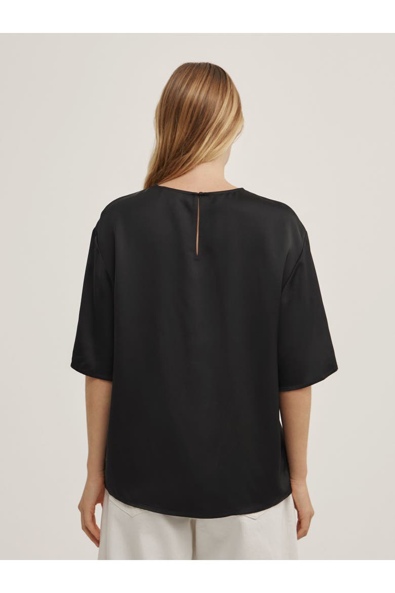 Satin T-shirt, Alternate, color, Black