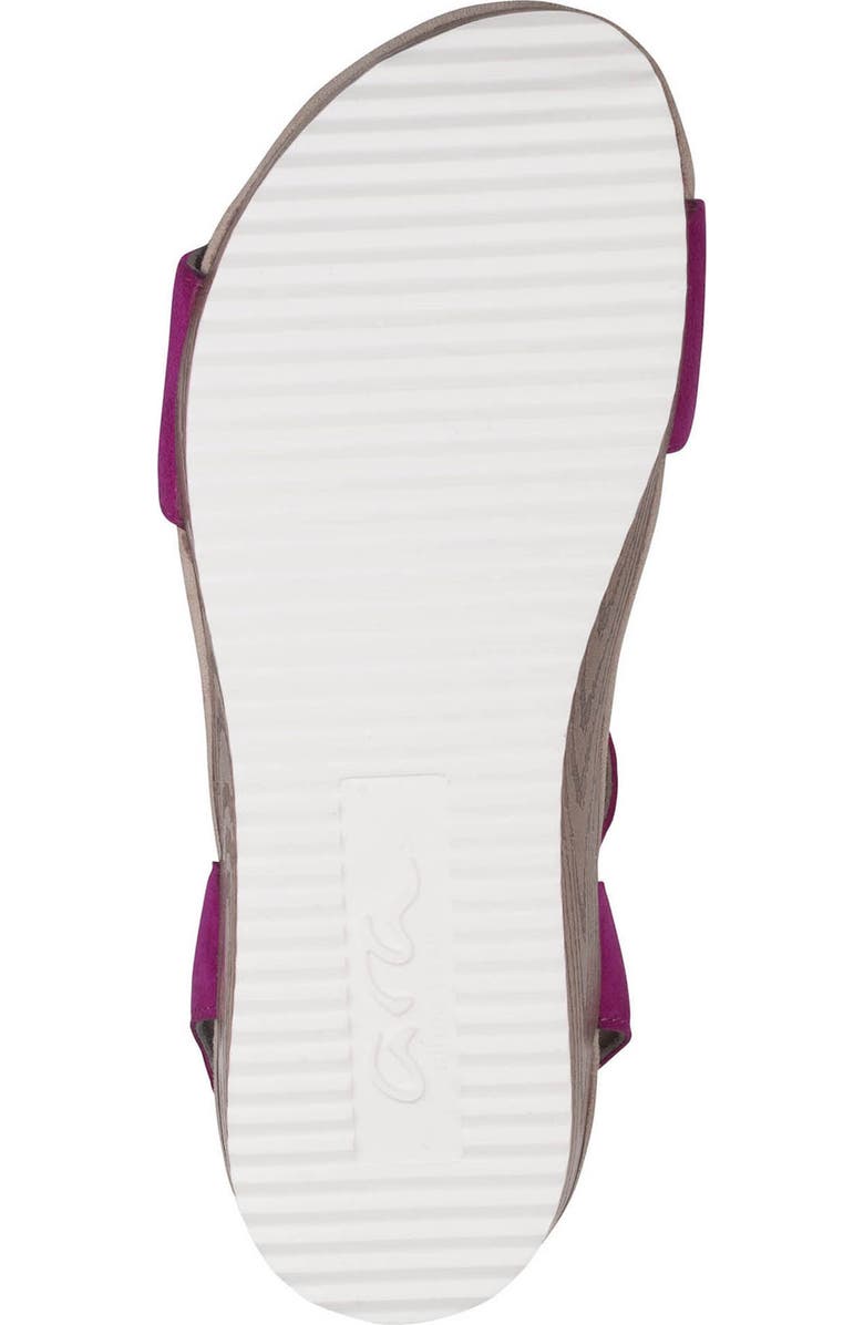 ara Flower Ankle Strap Sandal, Alternate, color, Pink/Red Kid Suede