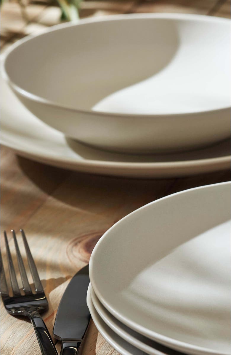 Stone Lain Porto by Stone Lain Semplice Stoneware 12-Piece Dinnerware Set, Alternate, color, White Matte