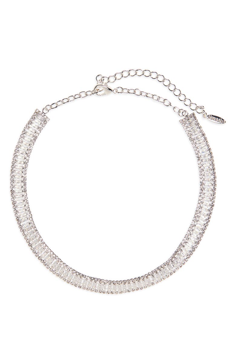Tasha Crystal Choker Necklace, Main, color, Silver Crystal