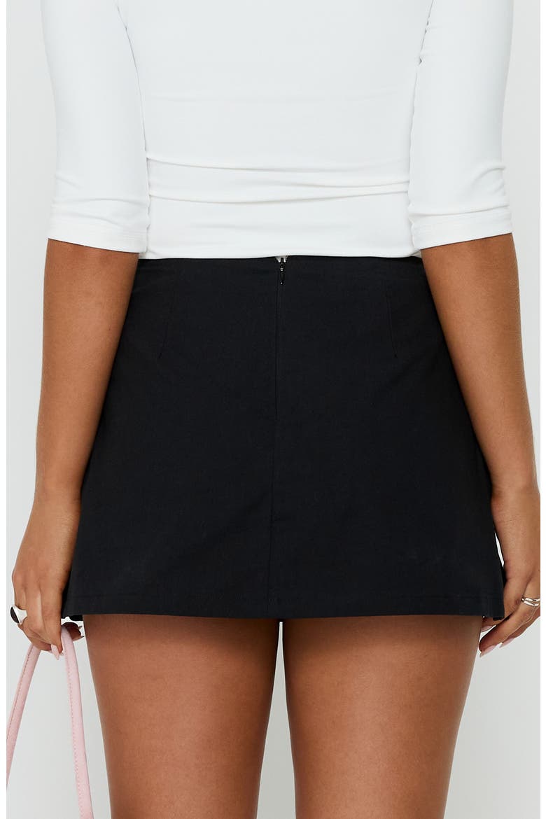 Gigi Recycled Cotton Miniskort, Alternate, color, BLACK