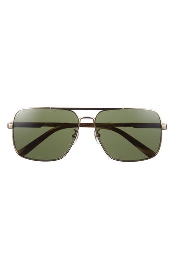 GUCCI GUCCI 62MM AVIATOR SUNGLASSES