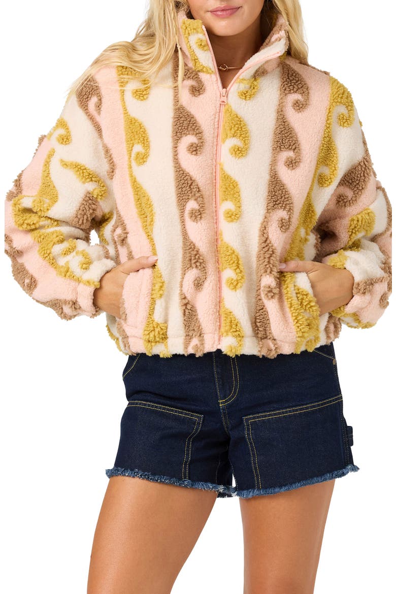 Cordin Jacquard Fleece Jacket, Alternate, color, PEACH LIGHT