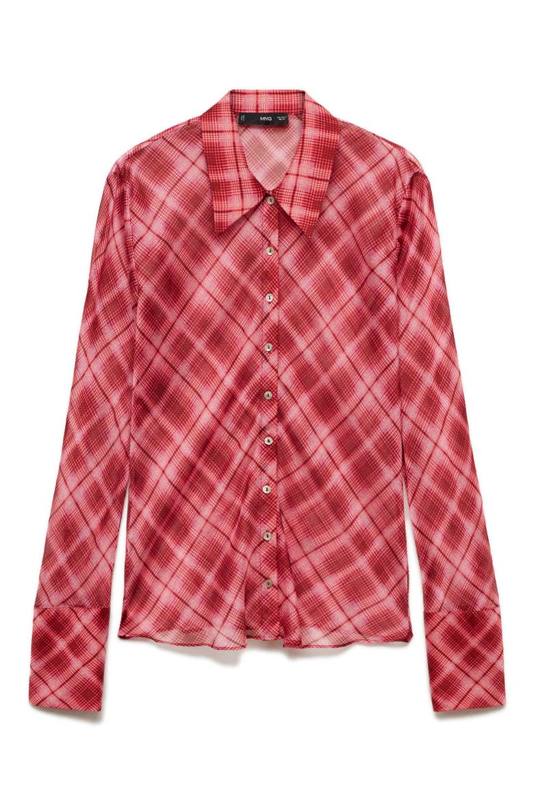 Plaid Button-Up Shirt, Alternate, color, MAROON