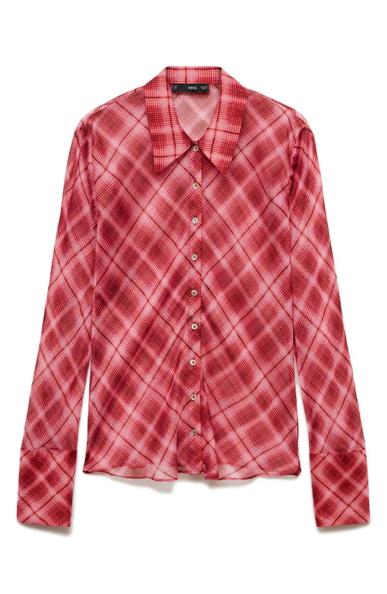 MANGO Plaid Button-Up Shirt, Alternate, color,