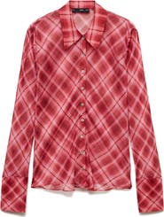 MANGO Plaid Button-Up Shirt